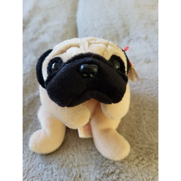 Pugsly Beanie Baby Pug dog 1996 vintage retired - Picture 2 of 7